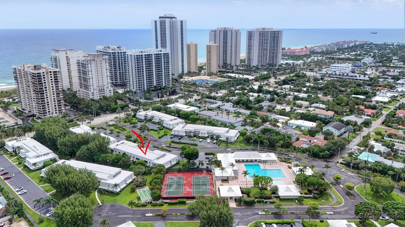 Aerial Location View with Pool Tennis an