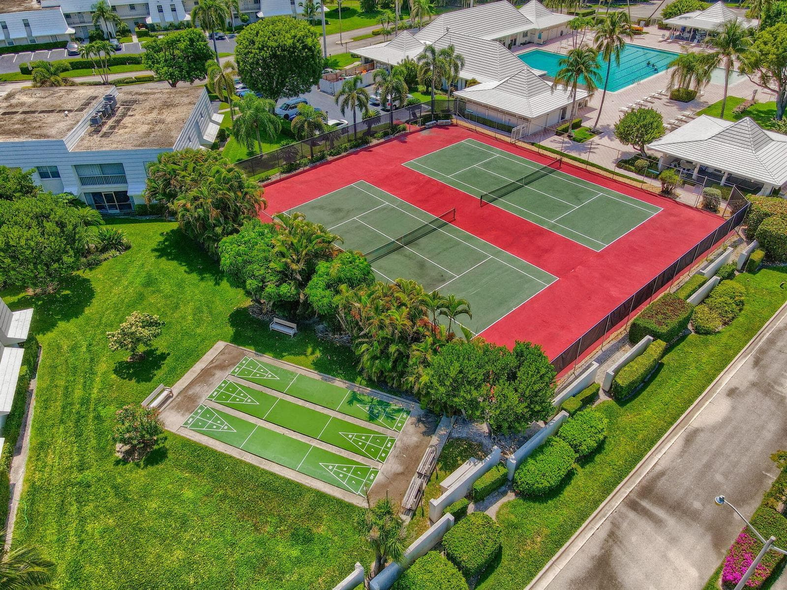 Aerial Tennis and Shuffle Board Courts