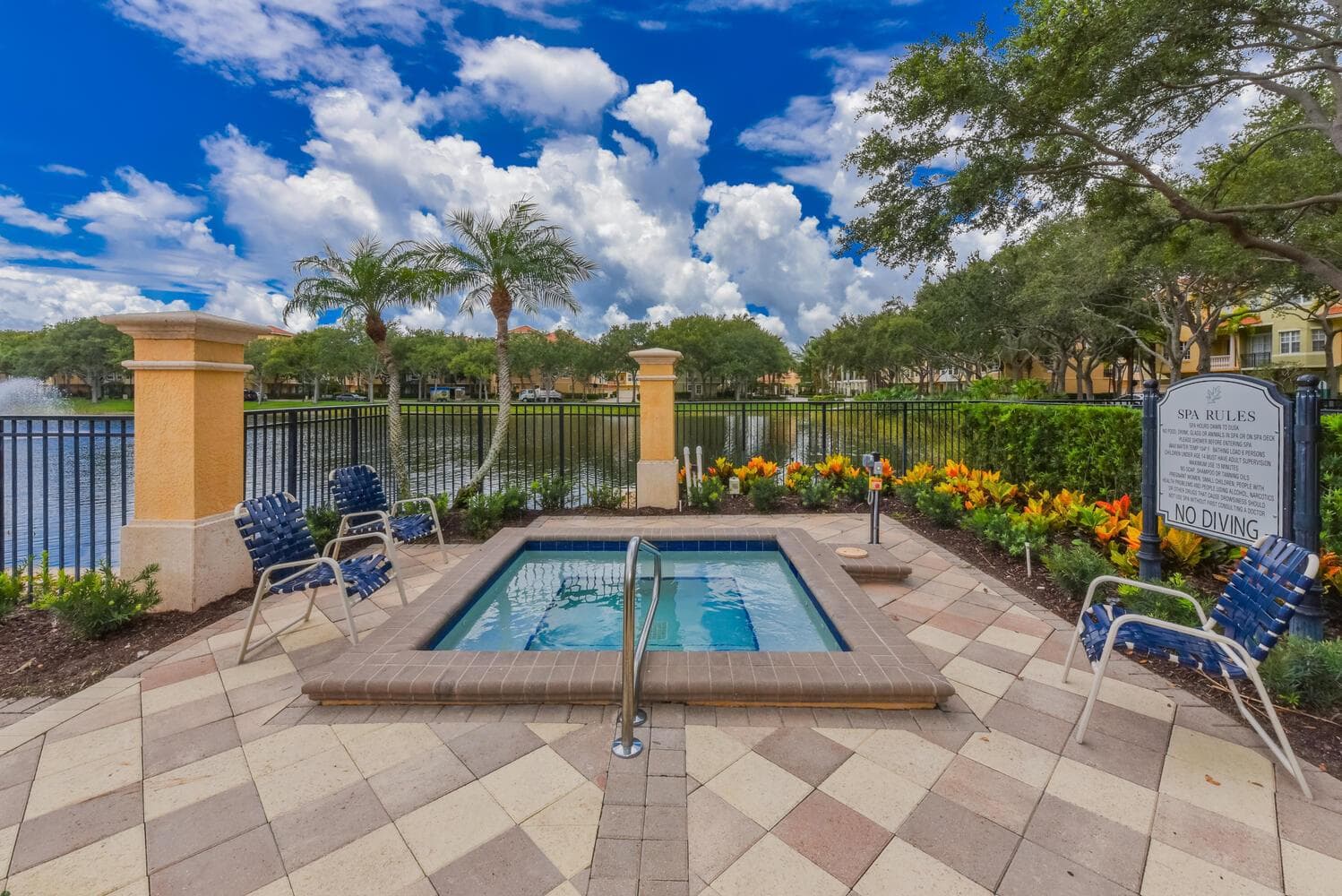 The pool area