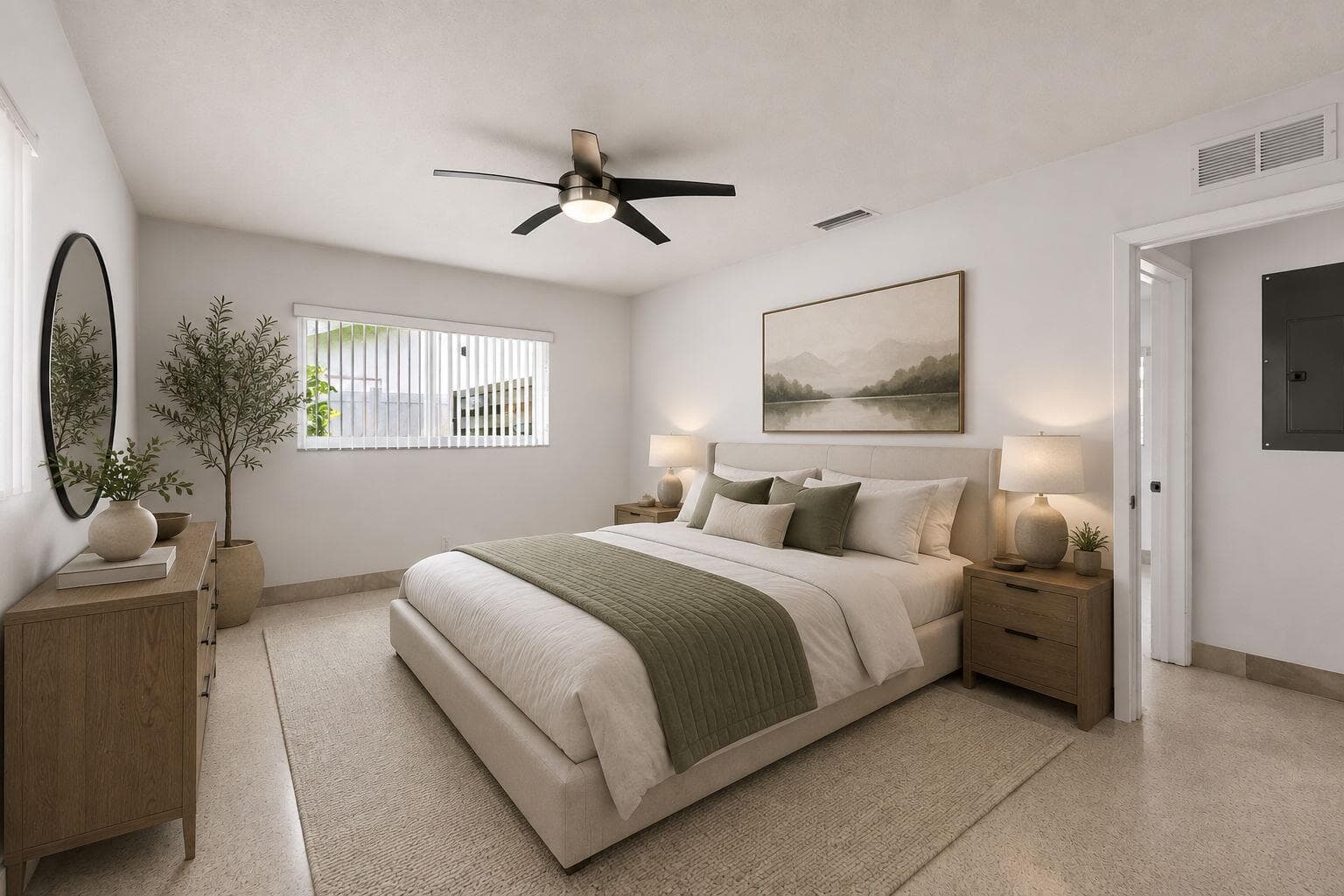 Primary Bedroom Staged