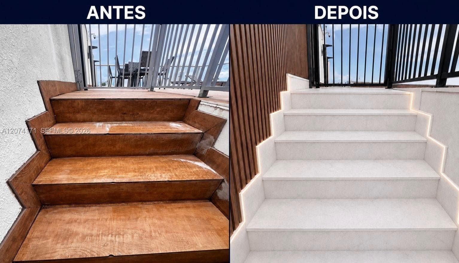 Before and after renovations on amenities