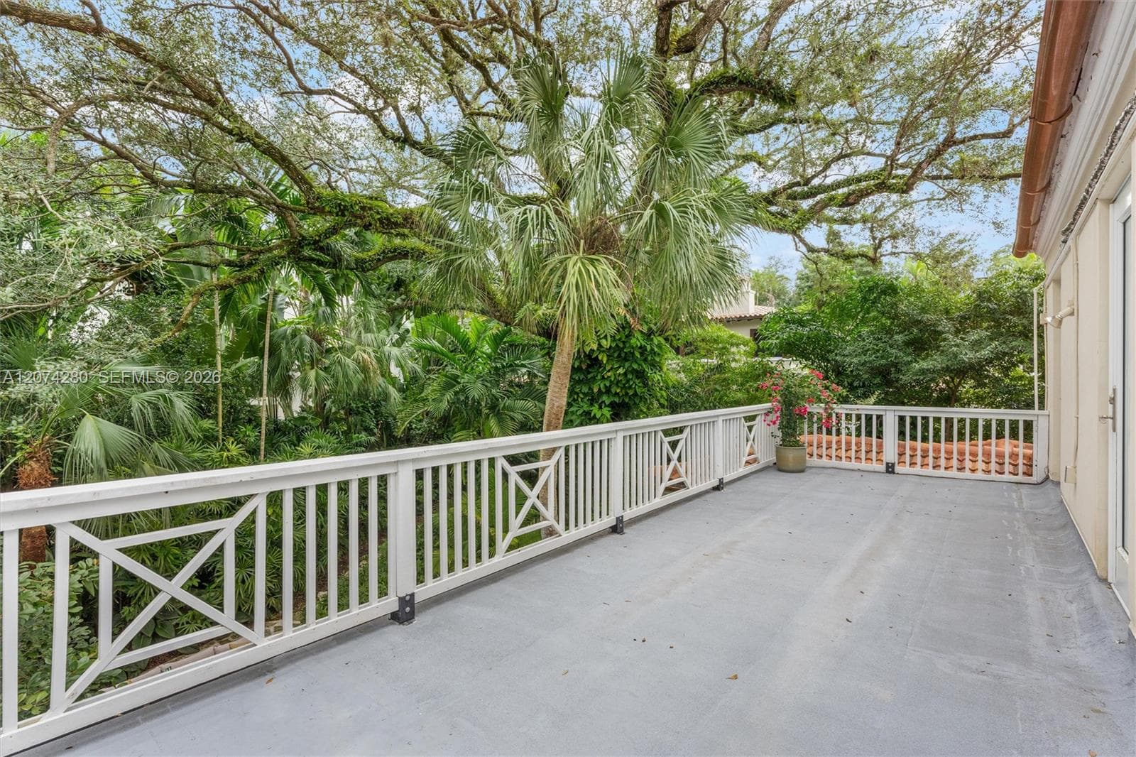 Balcony looking down to backyard