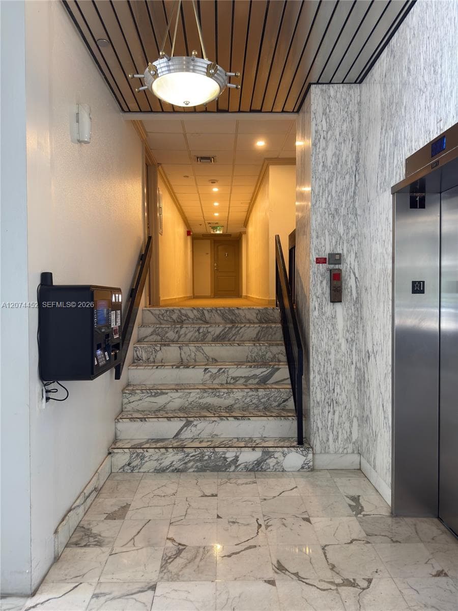 Stairs goes to unit from lobby