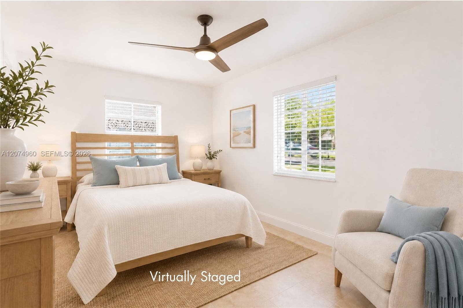 Virtually Staged Primary Bedroom