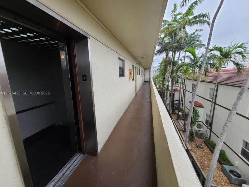 Walkway from the elevator to unit 303