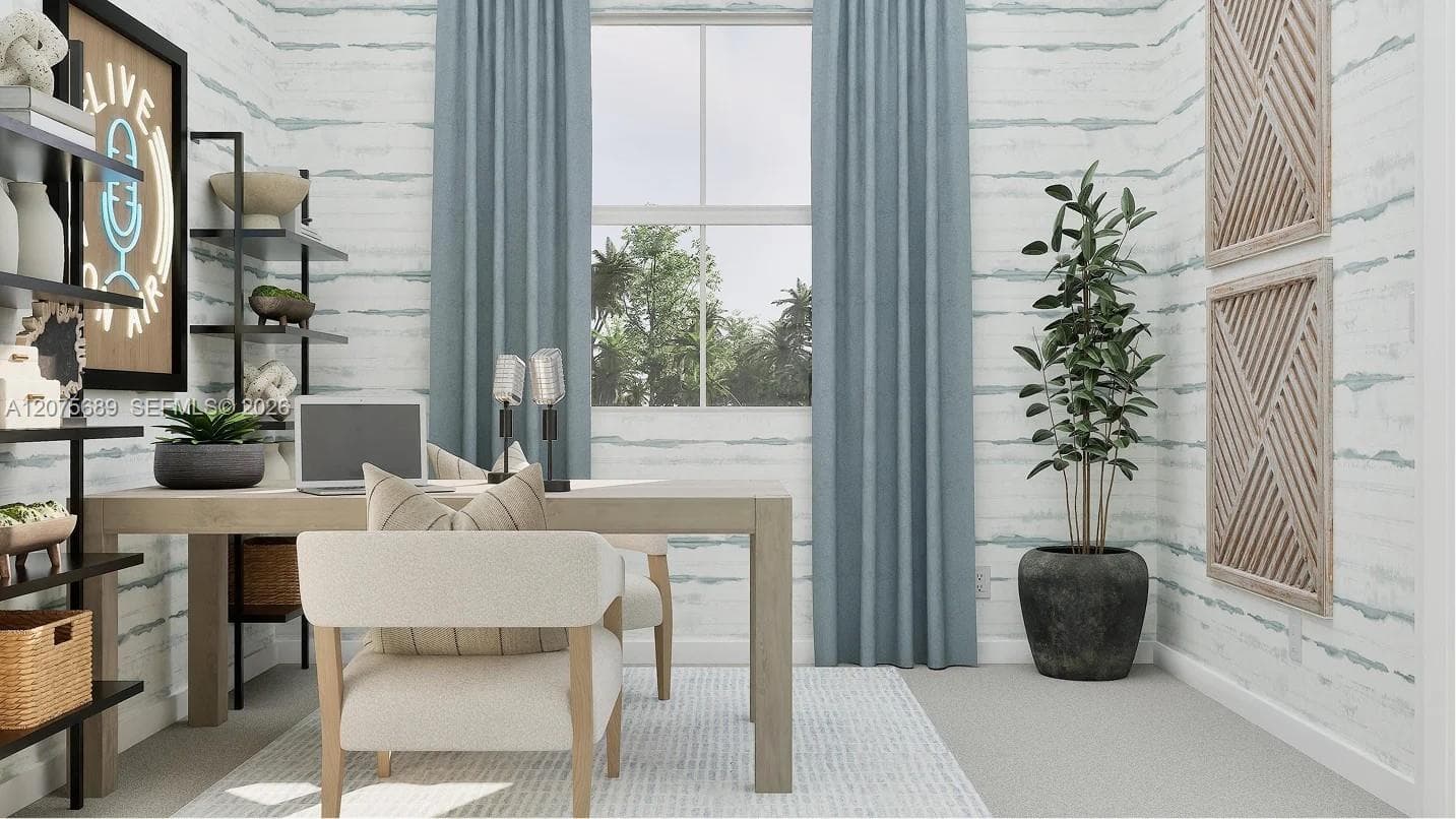 Either of the secondary bedrooms can be transformed into a hobby space to suit the homeowner’s changing needs, as it is shown here.