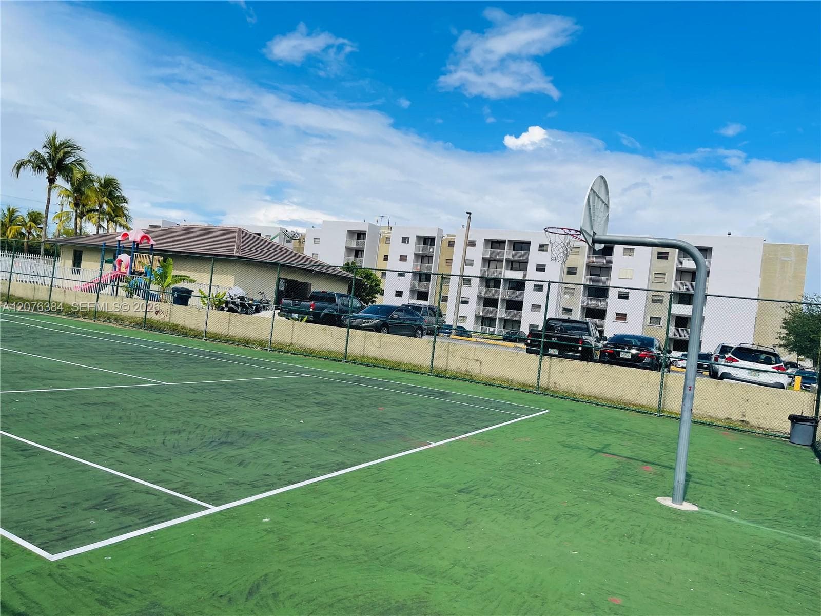 Tennis and basketball court