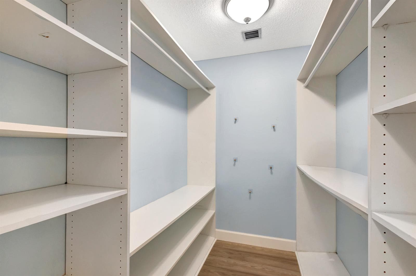 Walk-in closet in the primary bedroom