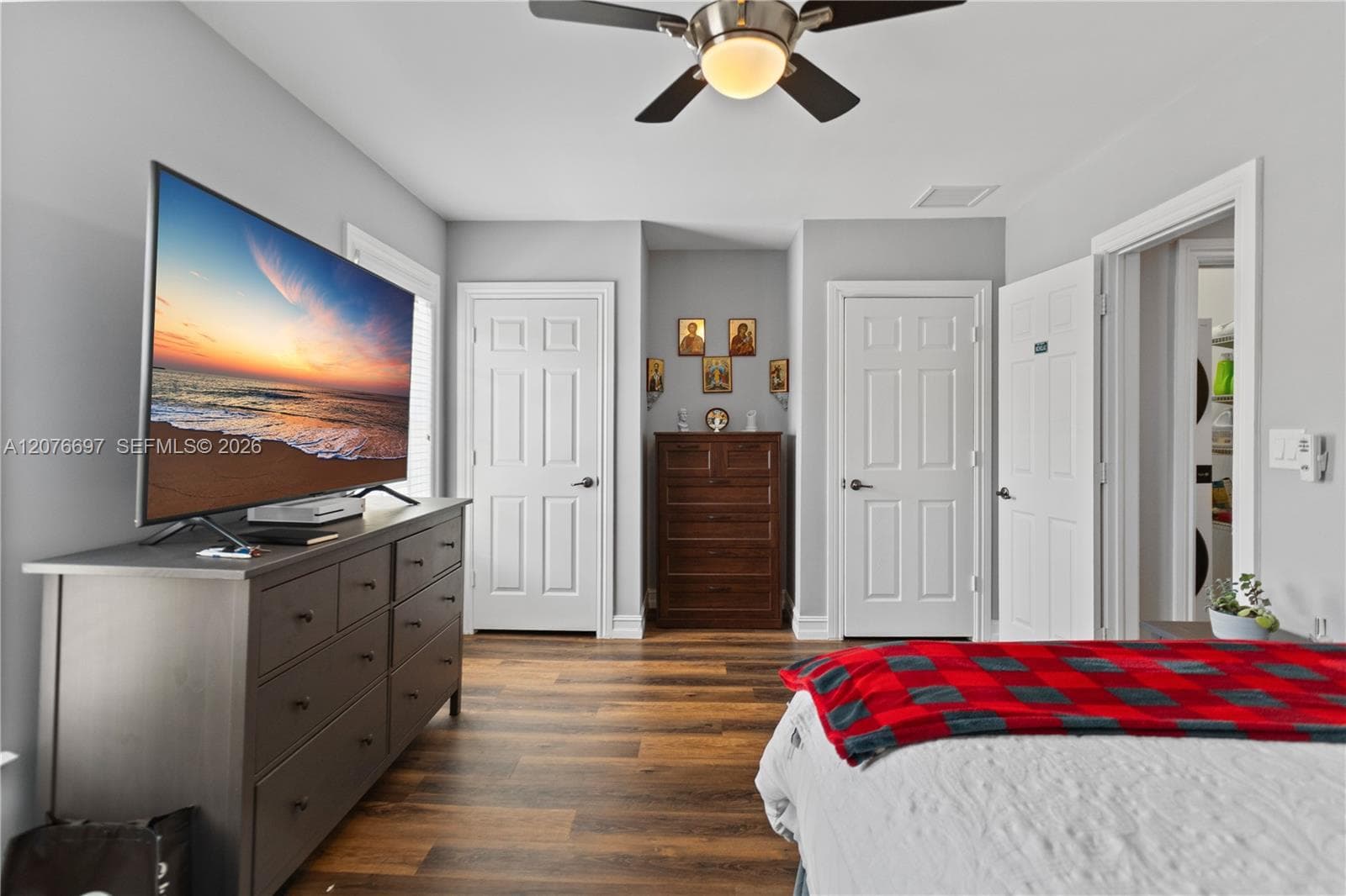 twin closets.