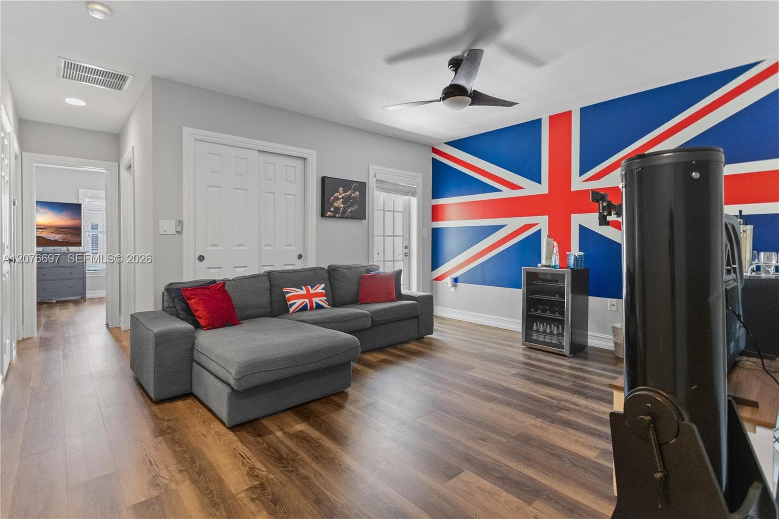 Open Guest Bedroom with Closet and Balcony.  Can be closed in to be a private bedroom.