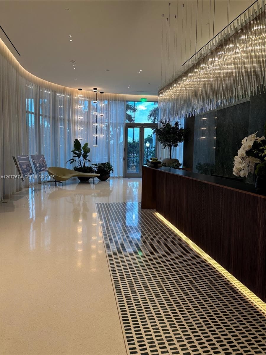 Elegant 24-hour attended lobby and reception with designer finishes