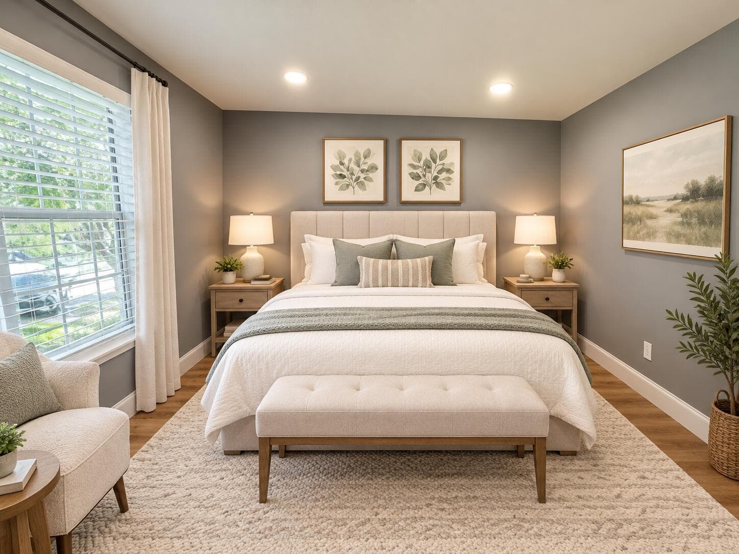 Virtually Staged Primary Bedroom