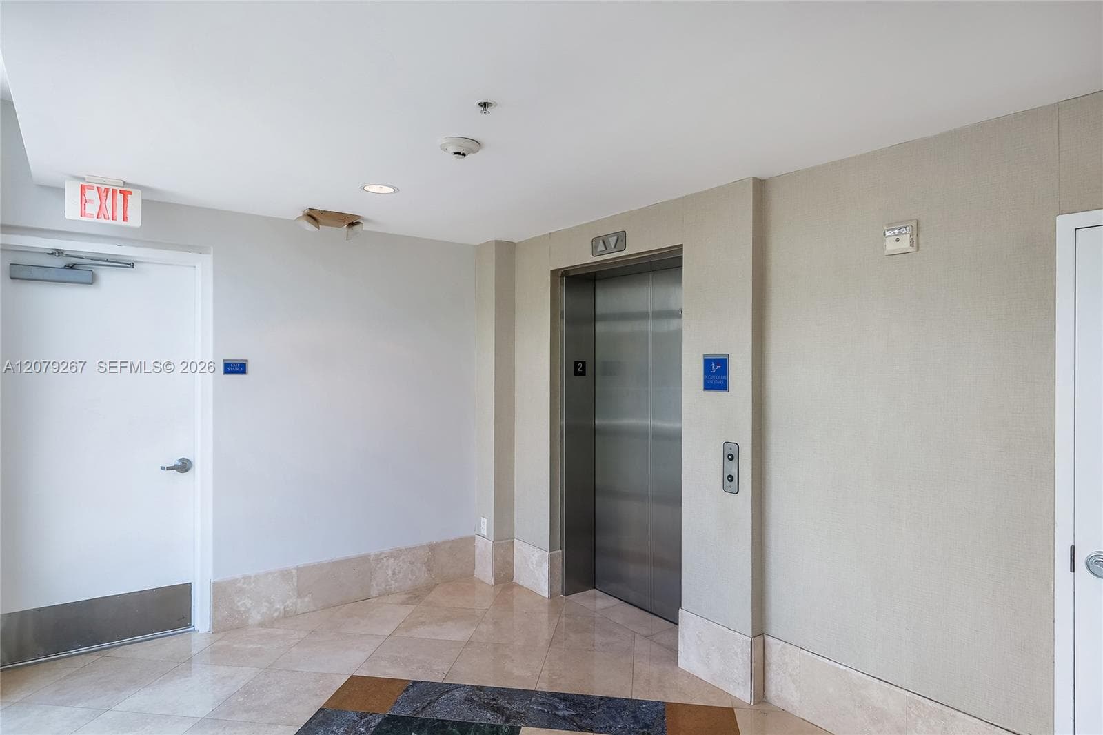Second floor elevator landing