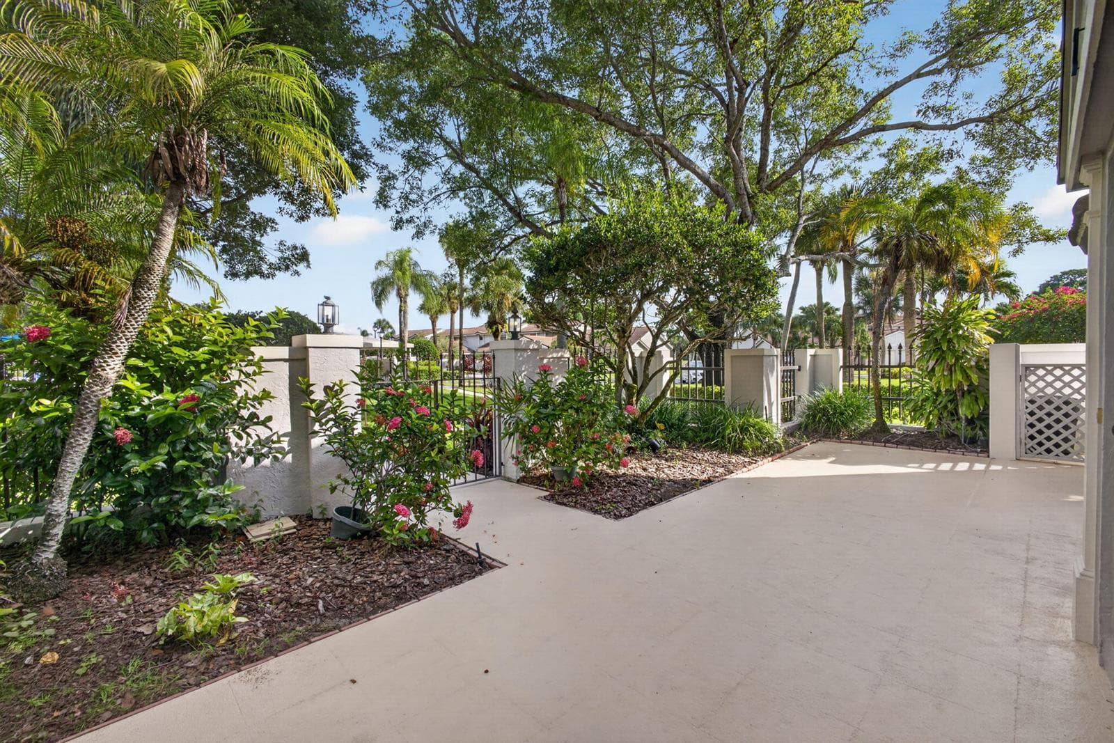 Gated entry to patio