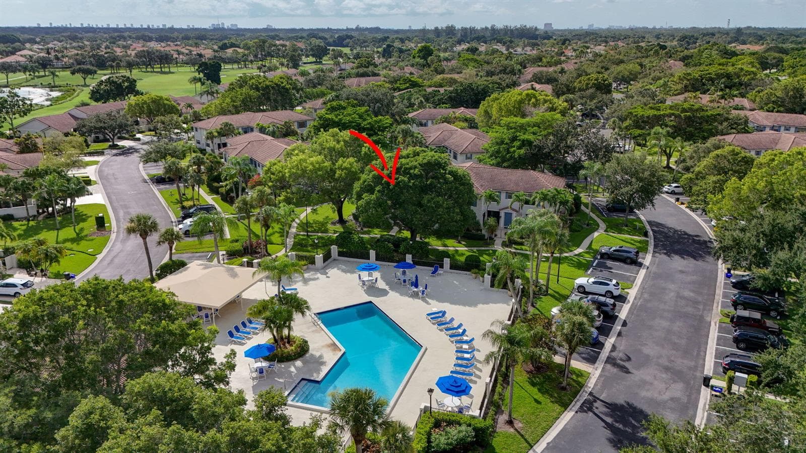Arrow shows house