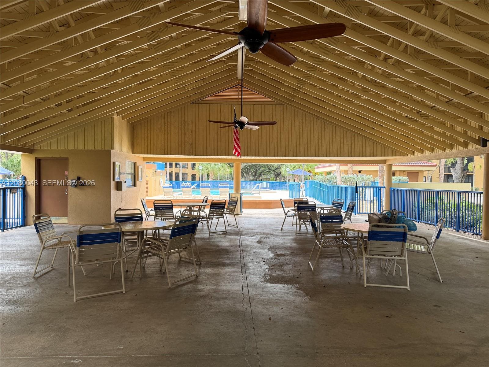 Covered patio at pool