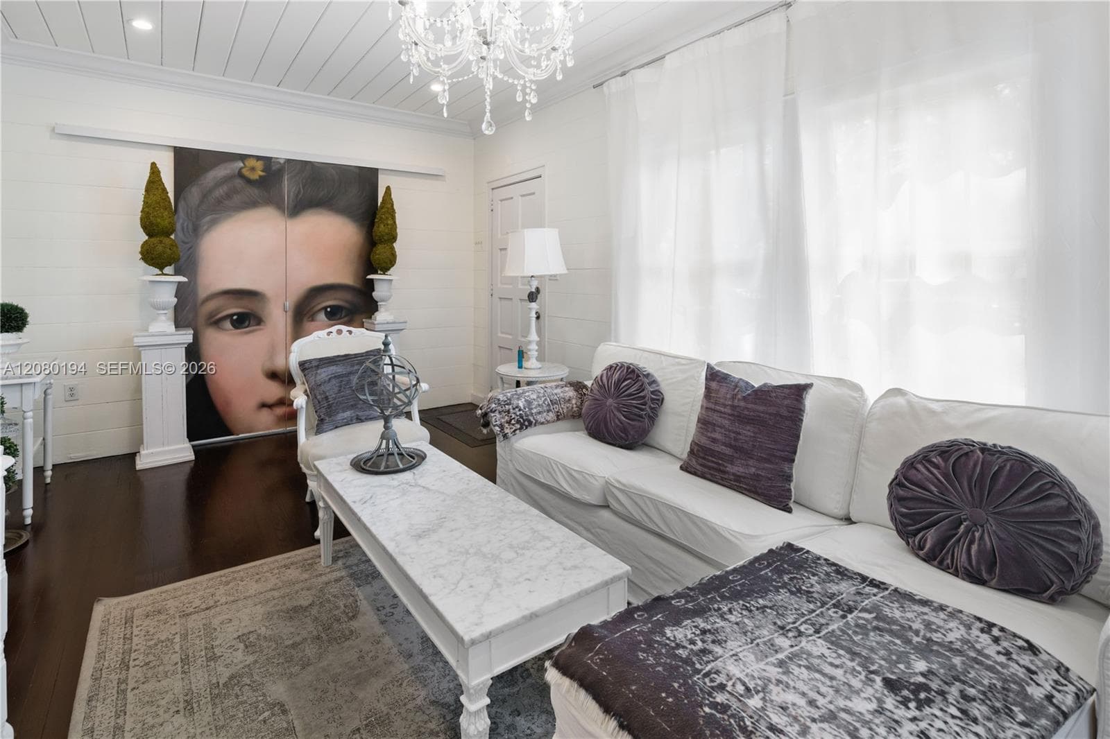 Art on Sliding Door to Bedroom
