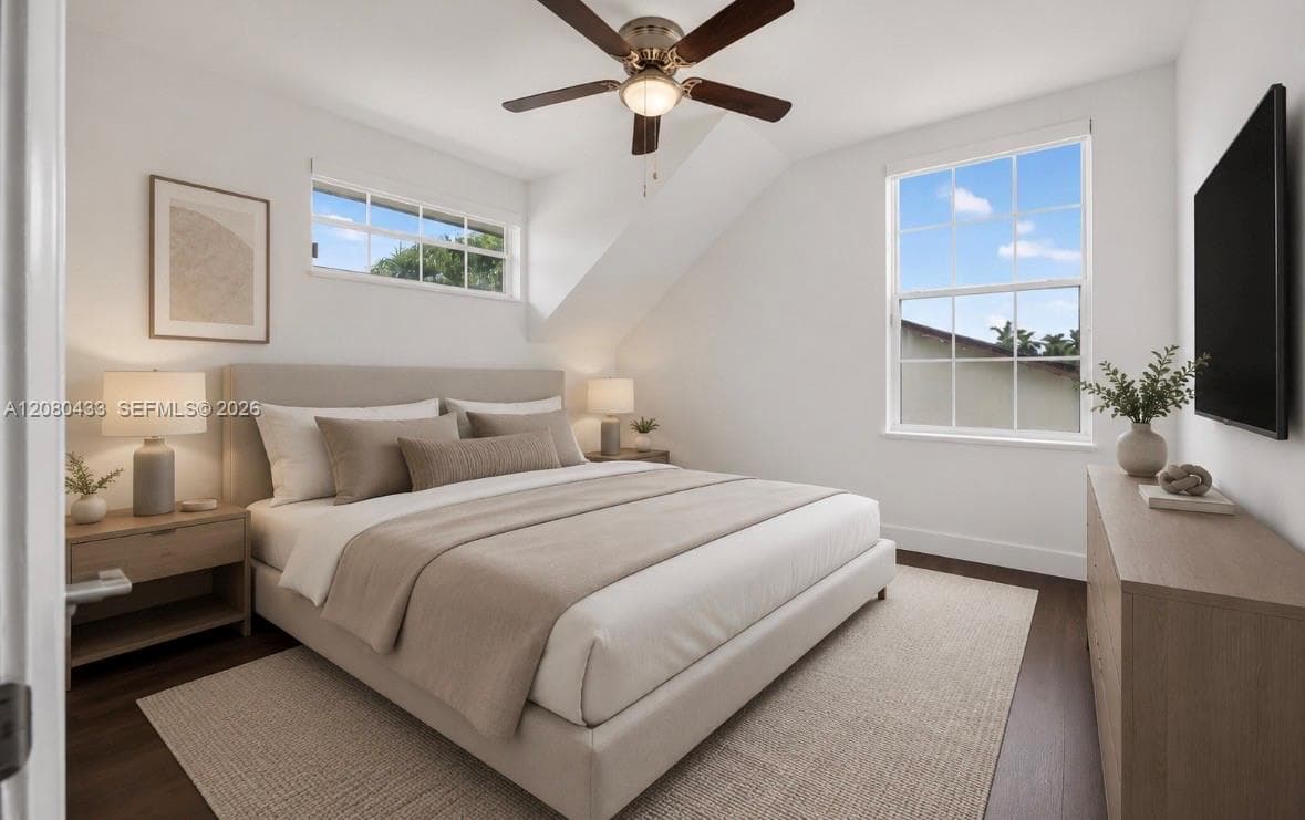 Virtually staged 2nd bedroom