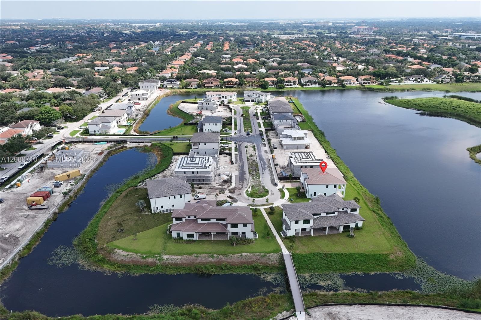 Waterfront property with extensive water frontage and a contemporary architectural design