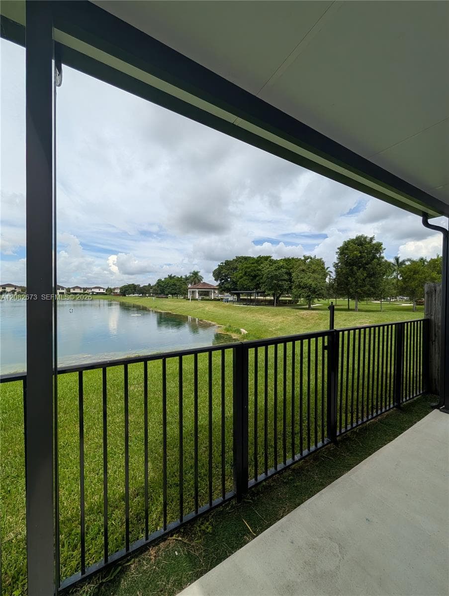 Lake view from covered patio