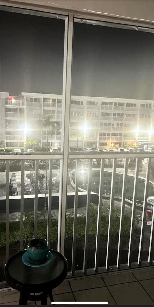 Screened balcony night
