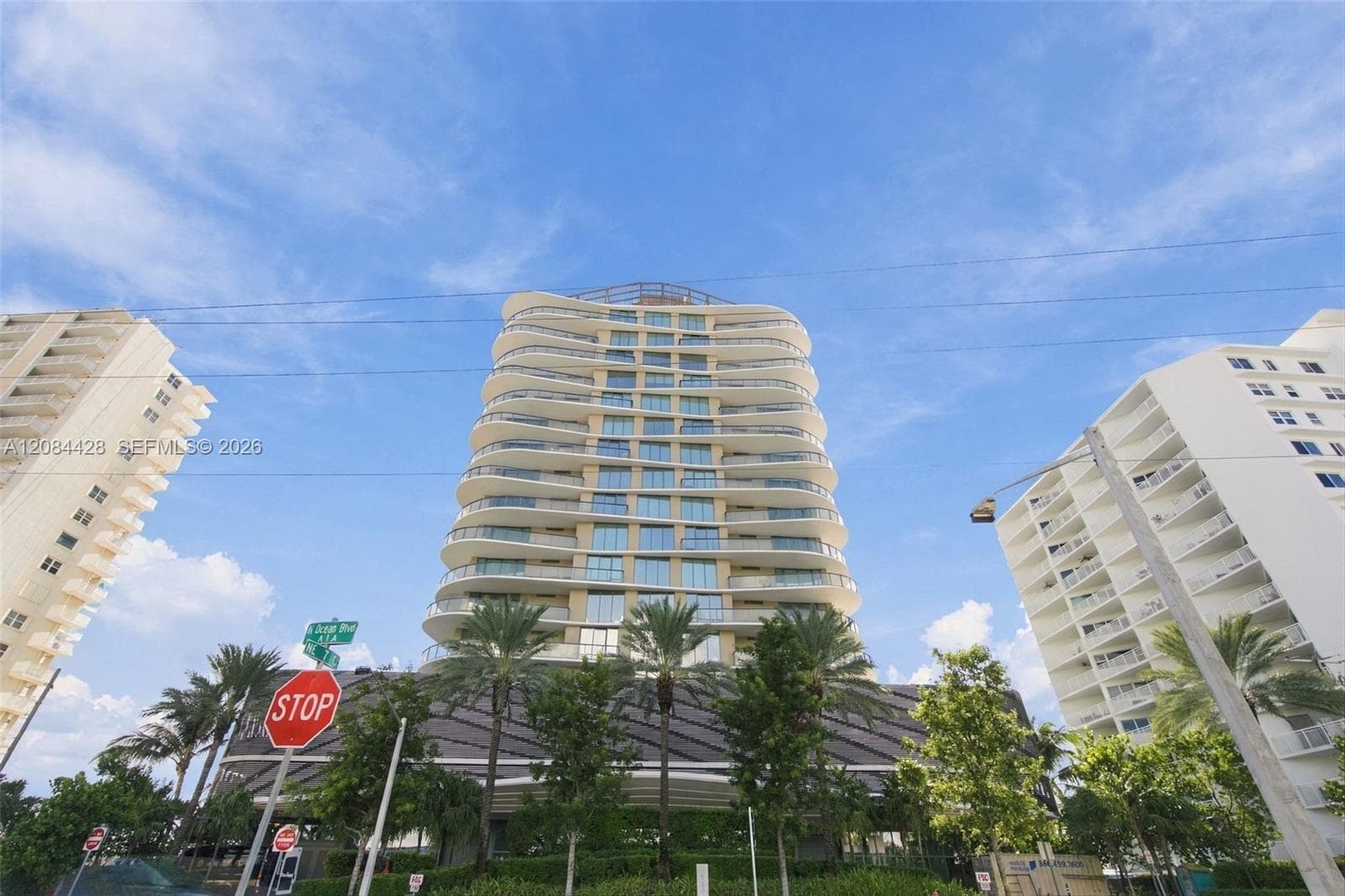 Impressive exterior of the luxurious Sabbia Beach condominium.