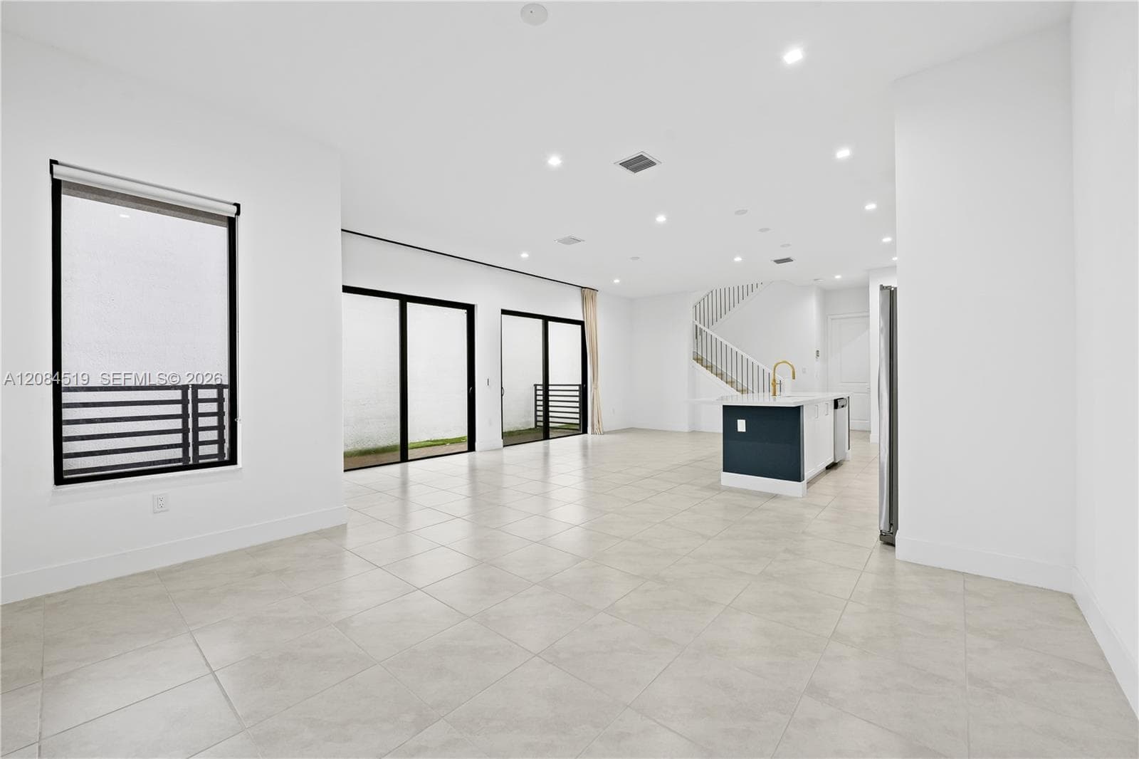 LIVING ROOM AND OPEN FLOOR PLAN, WHITE AND CLEAN