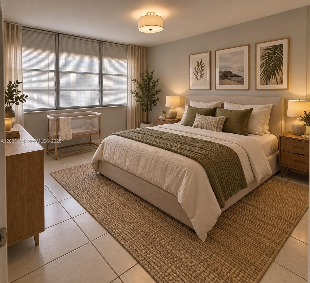 Images are virtually staged with furniture to illustrate the potential of the space.