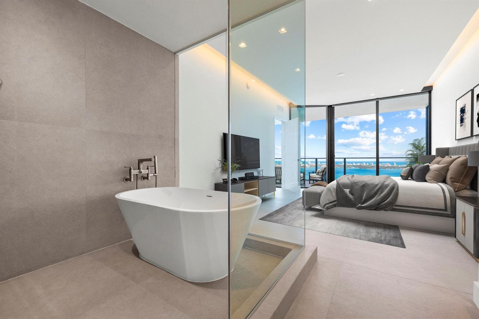 Virtually Staged Master Bedroom