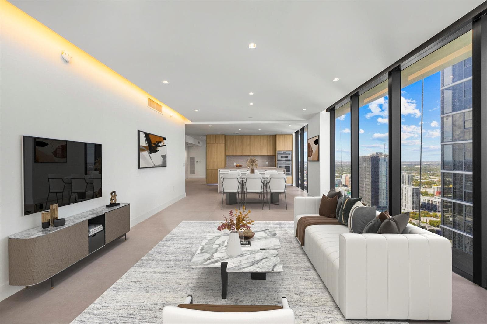 Virtually Staged Living/Kitchen