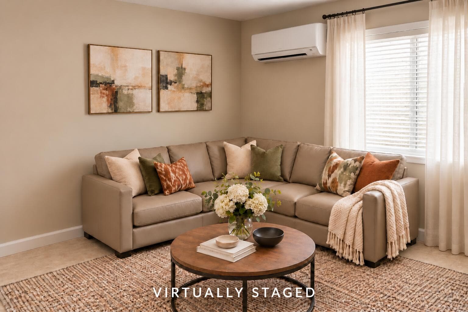 Virtually staged ADU living room