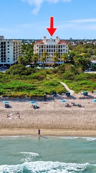 beach andf path to building