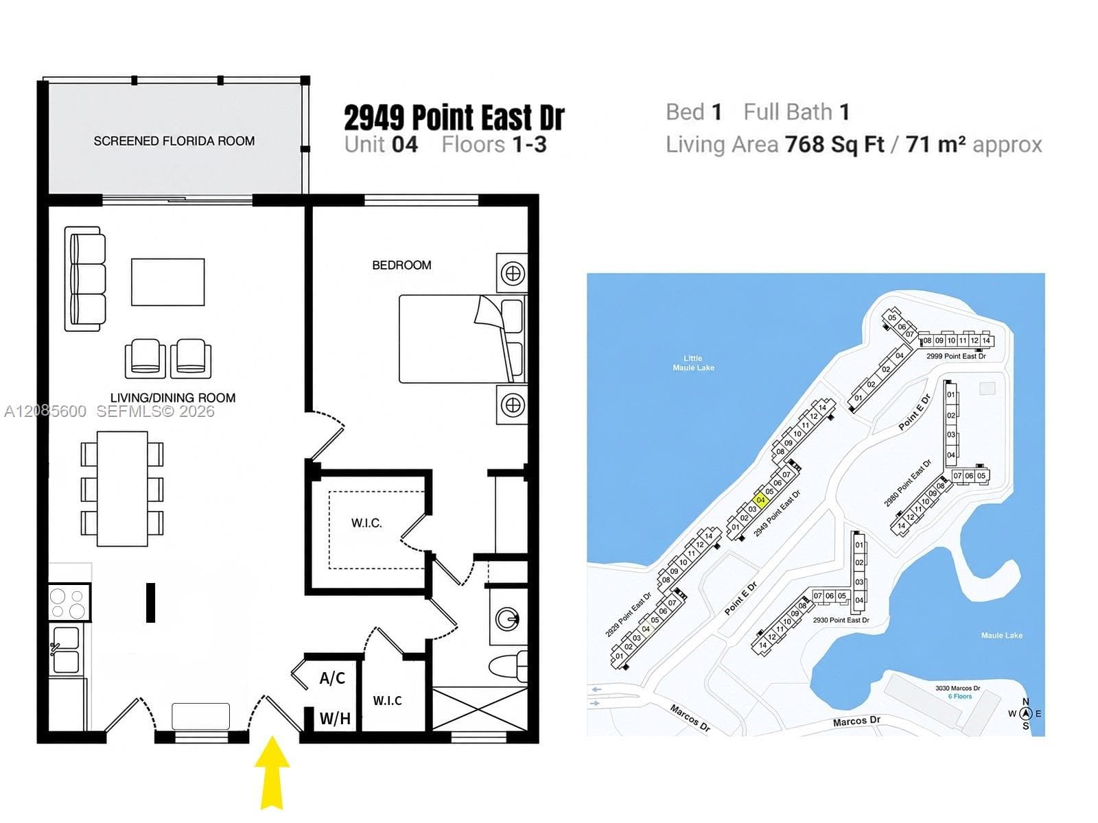 Floor plan of B304
