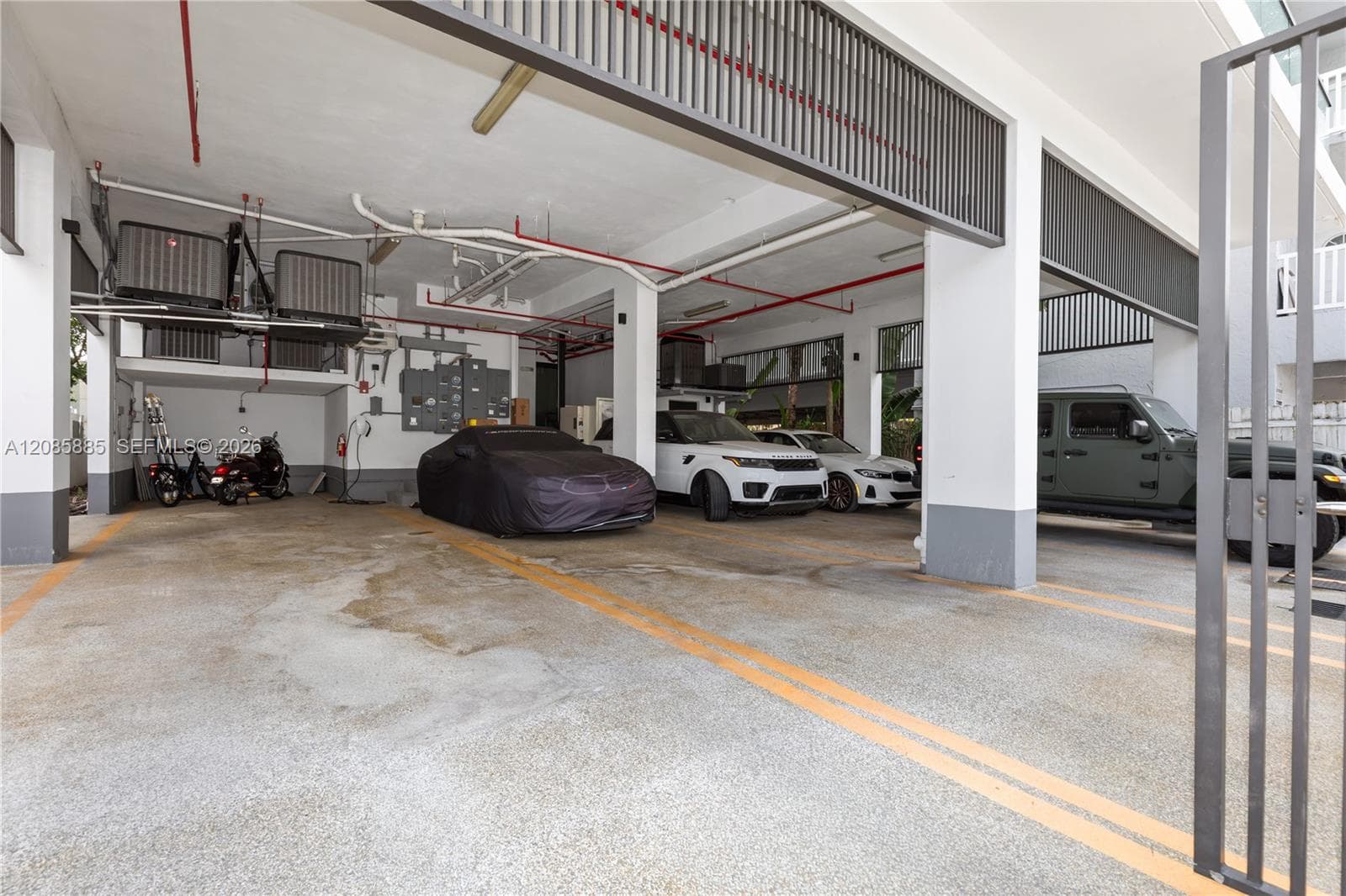 Covered 2 space garage