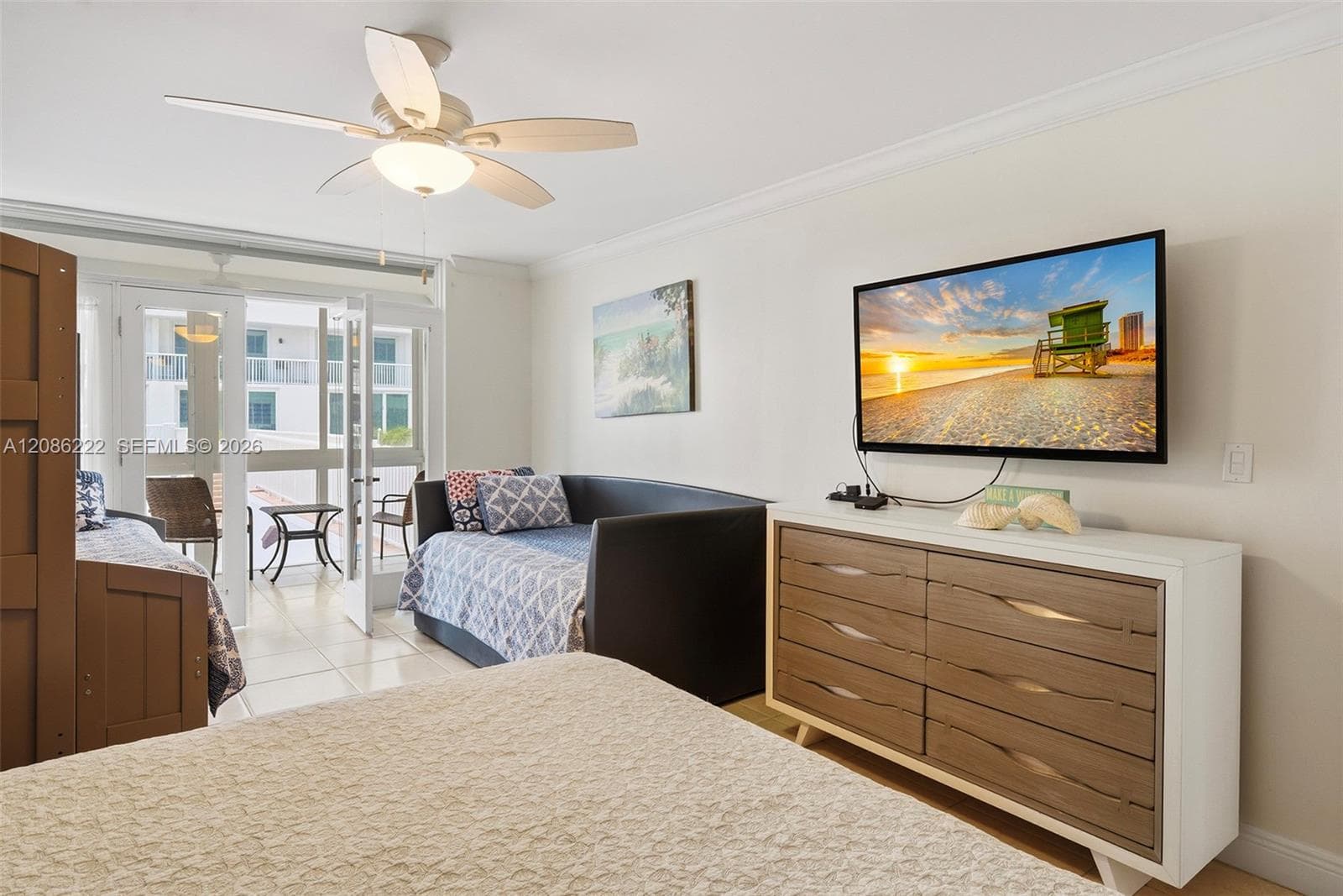 Guest Bedroom and door to the sun room