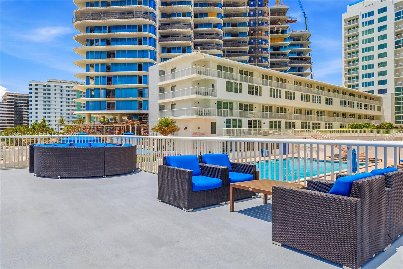 Seating at hot tub/pool area