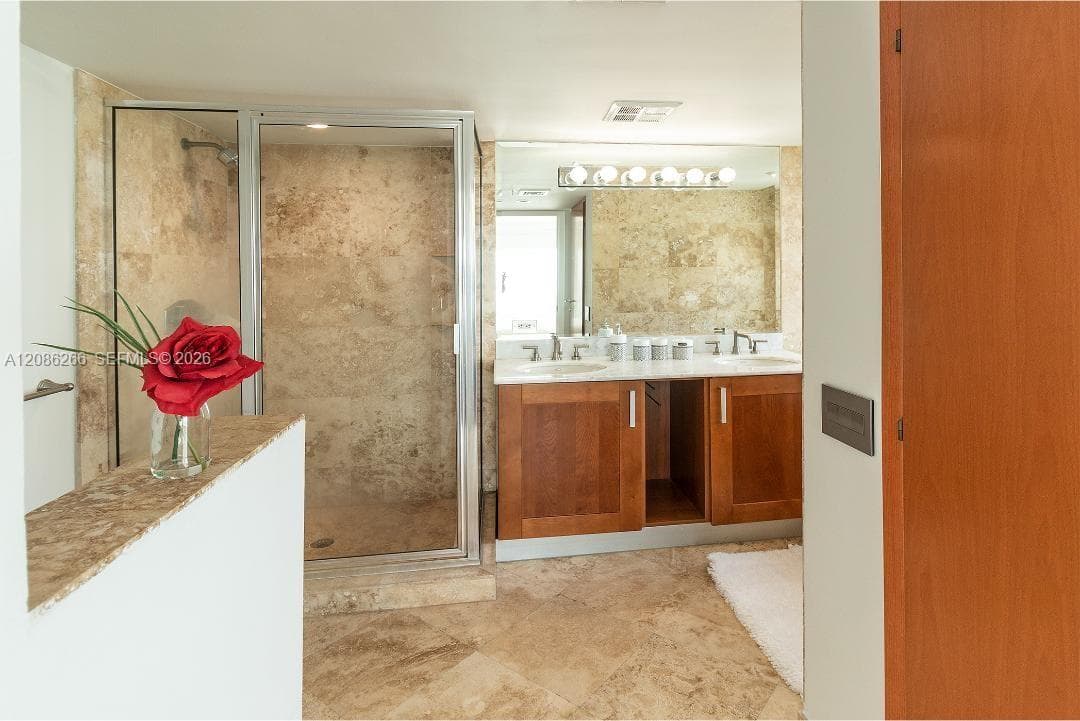 Master Shower and double sink