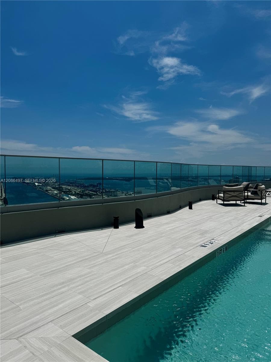 Roof top pool view