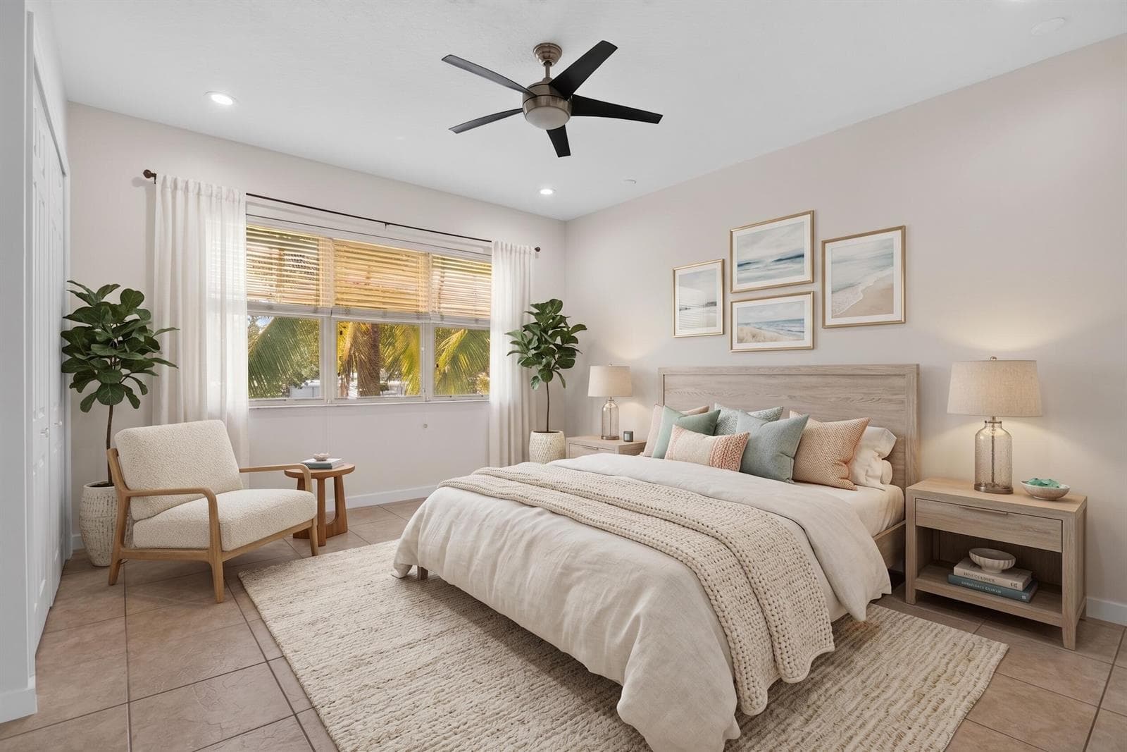 Virtually staged Primary bed