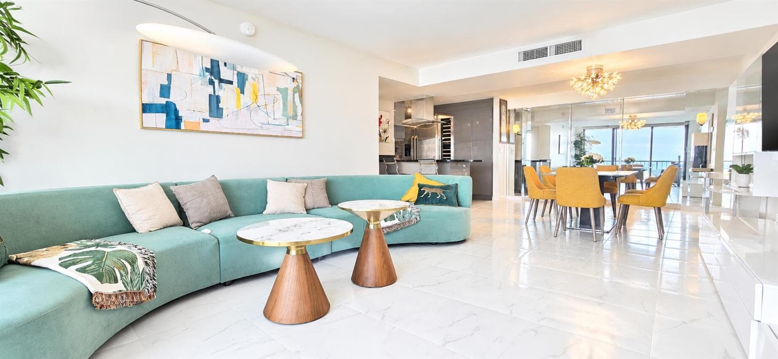 Bright Mint Modern Living Space
