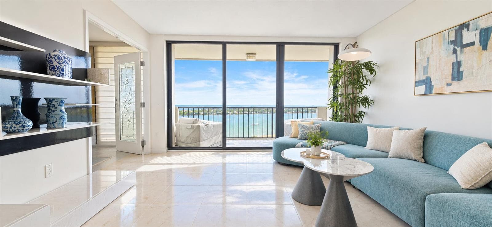 Sunlit Coastal Living Room Escape