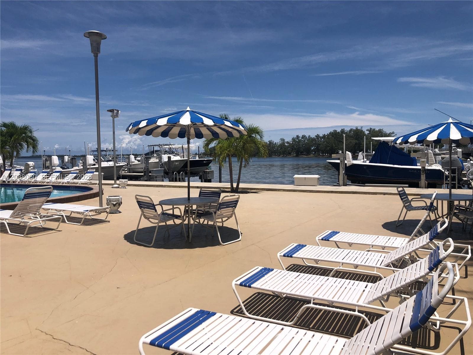 Big deck around pool area