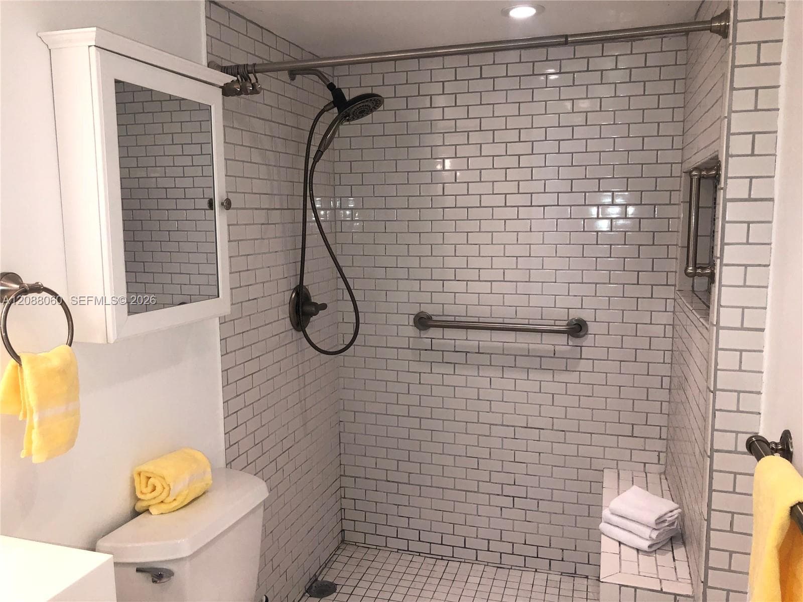 Full bath w/spacious, walk in shower, Clean