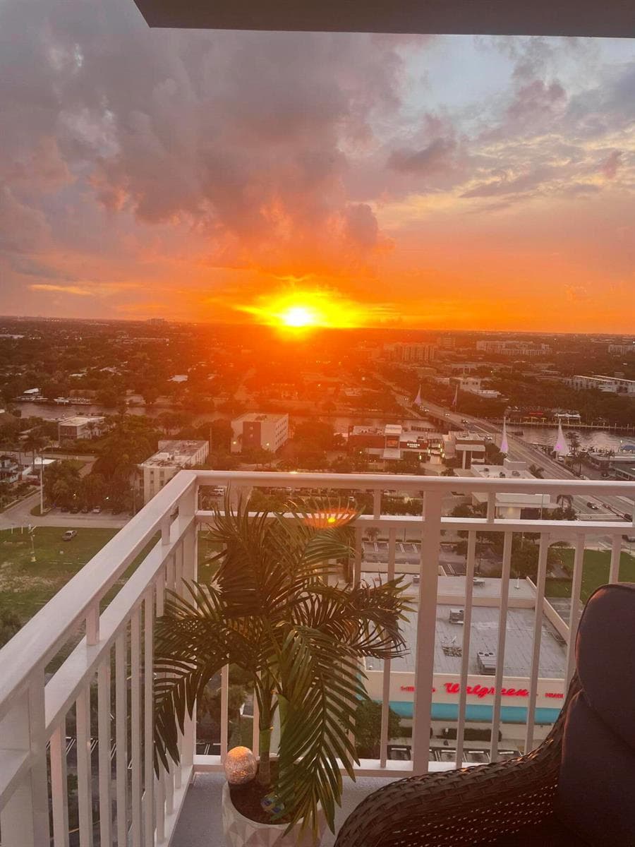 sunset from balcony