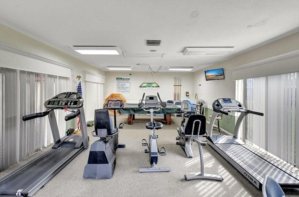One of the 2 fitness rooms