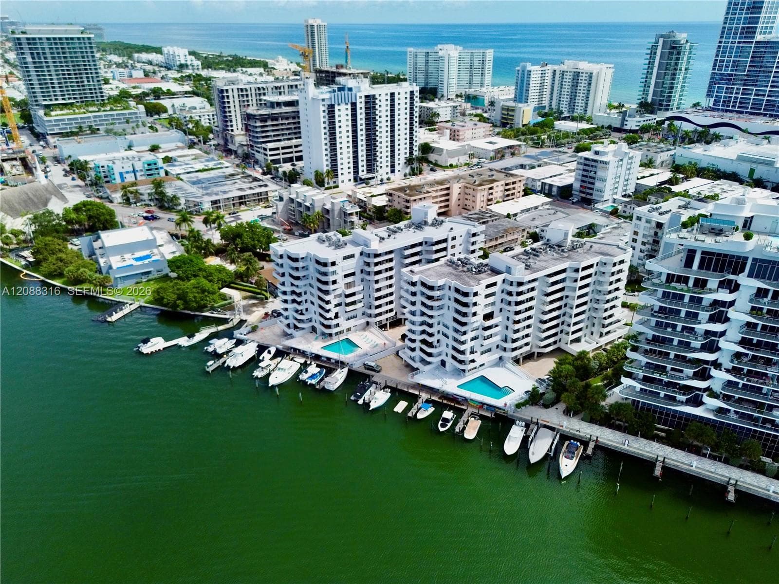 Arial view of building on the right.