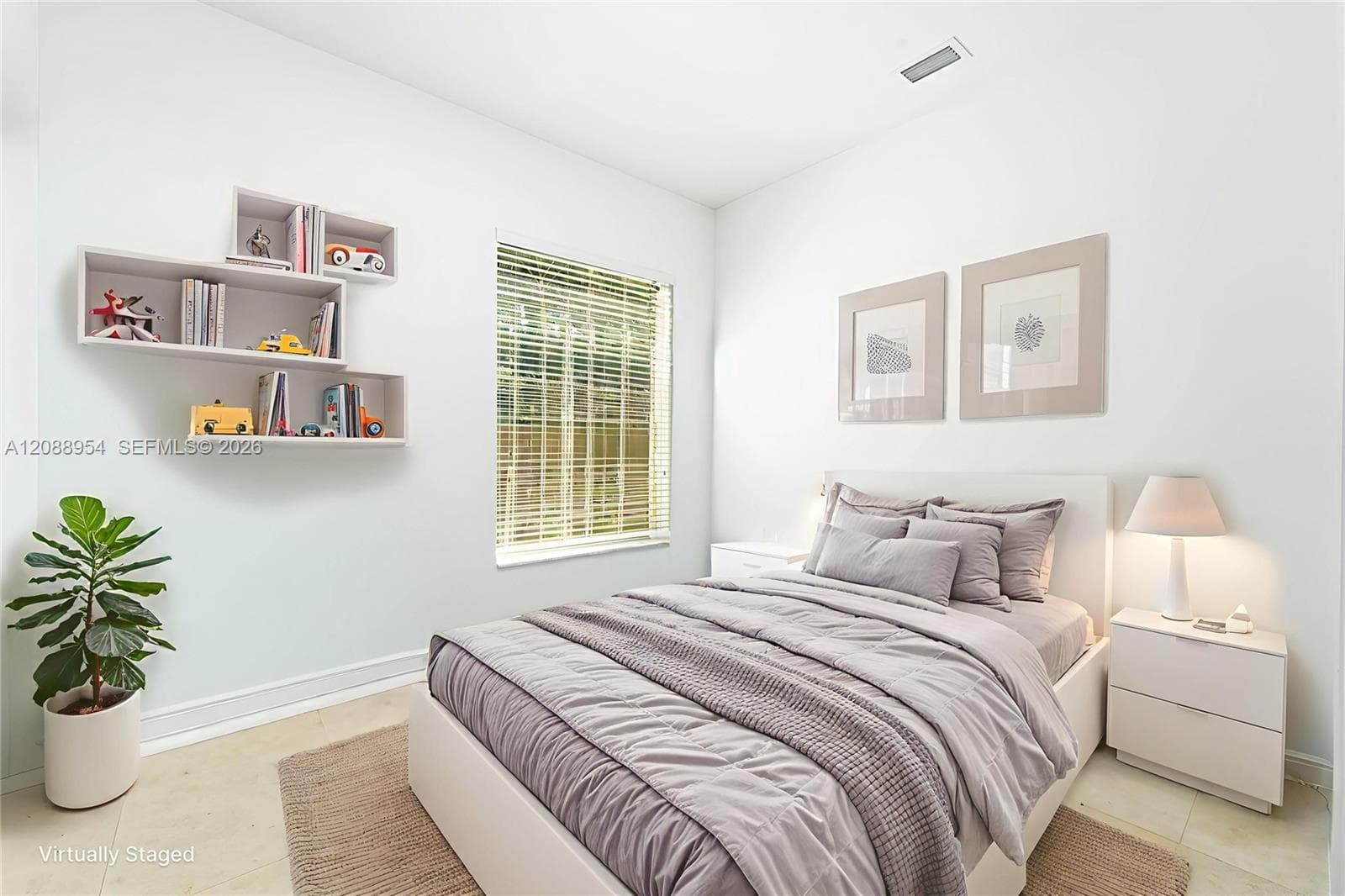 upstairs bedroom virtually staged by AI