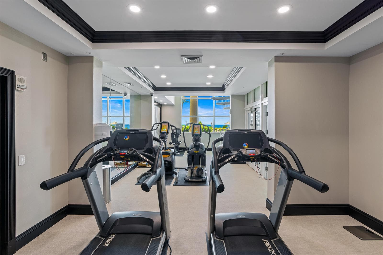 FITNESS CENTER & VIEW OF OCEAN