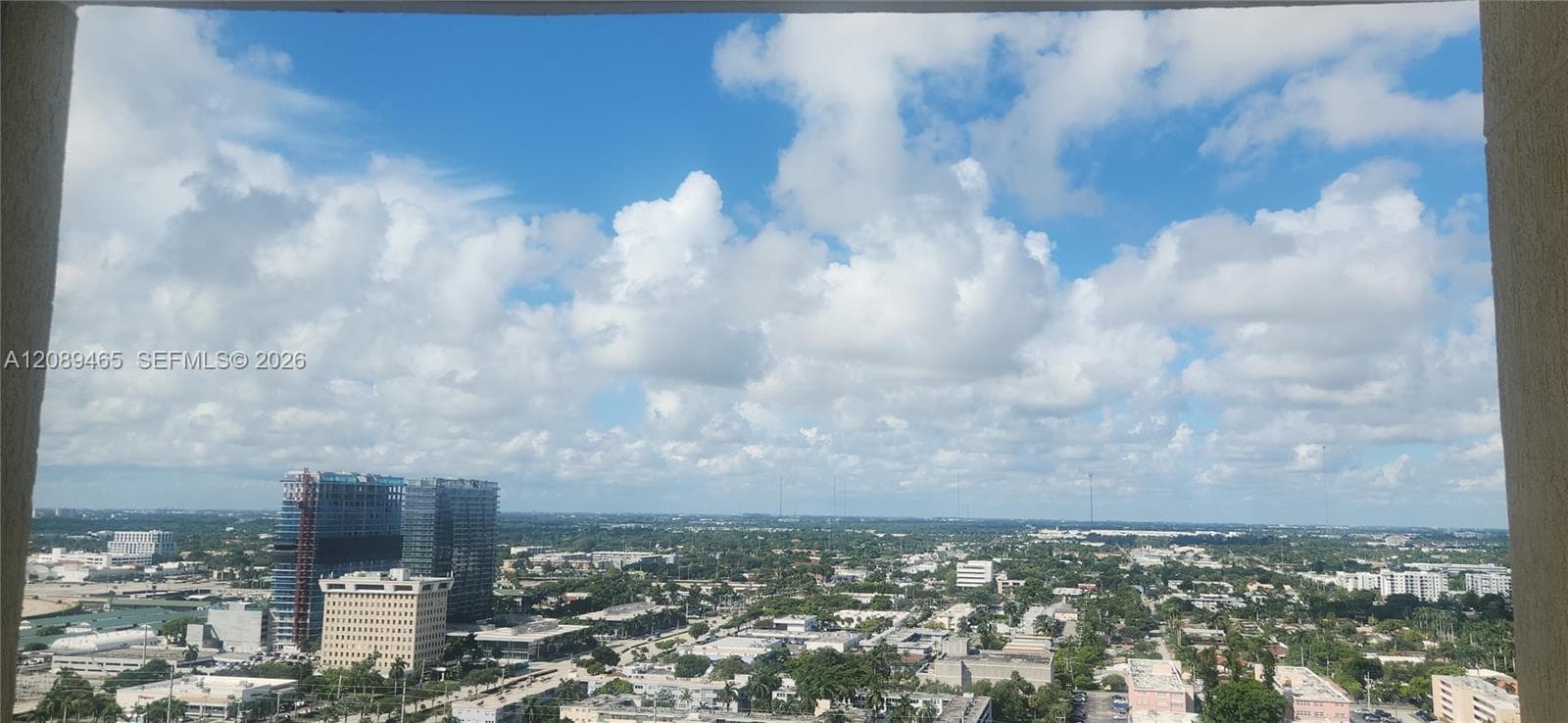 Elevated perspective featuring a panoramic cityscape