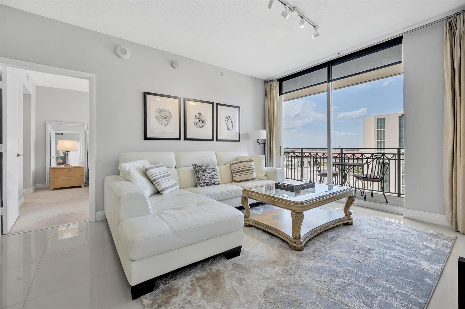 Living Area & Balcony Views